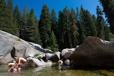 Photo by Jennifer Fontaine kid swimming with trout