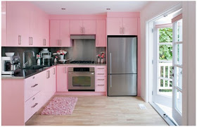 pink cabinets for kitchen