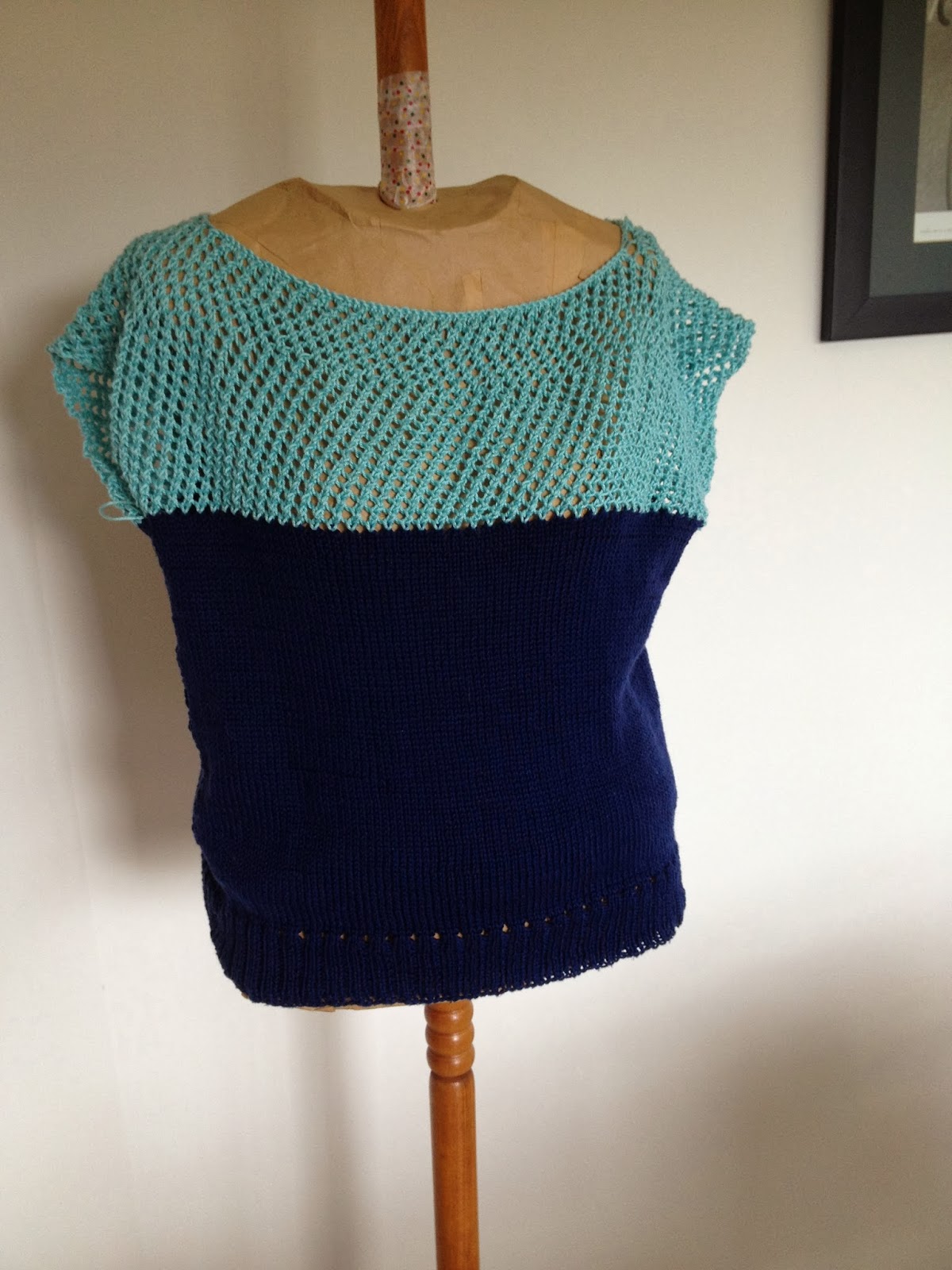 Finished Purl Soho Cap Sleeve Lattice Top! YEAH! But no......