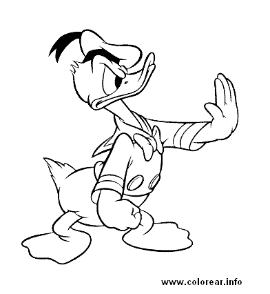 DIBUJO COLOREAR PATO DONALD dibujo colorear pato donald: