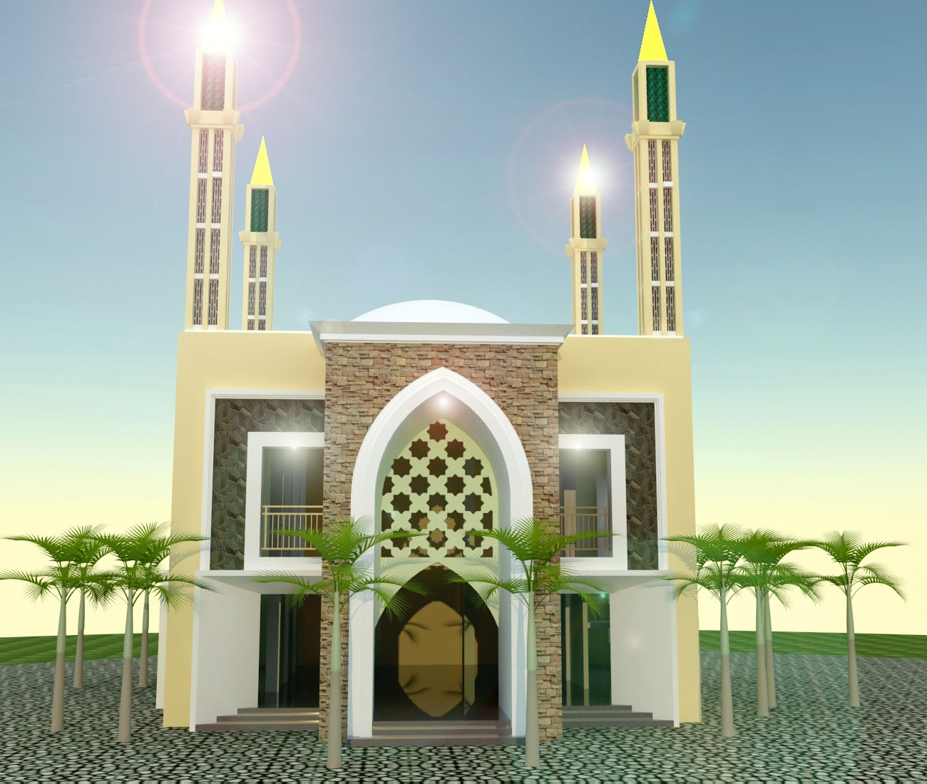 Gambar Masjid Minimalis Modern 2 Lantai - Nusagates