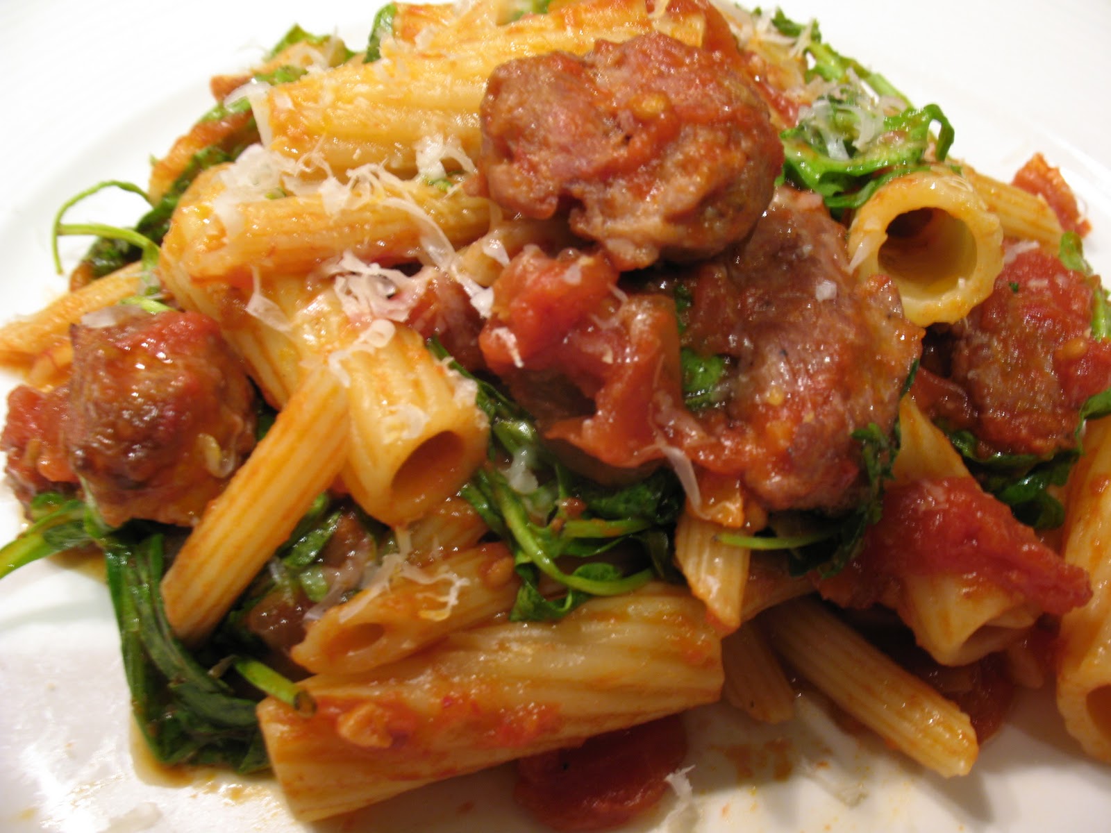 Anna's Table Pasta with Baby Arugula and Italian Sausage