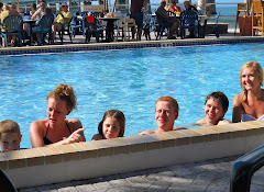 Six cousins swimming at Sunset Grille.  Casey, Dev, Becca, Matt, JT and Tarryn.