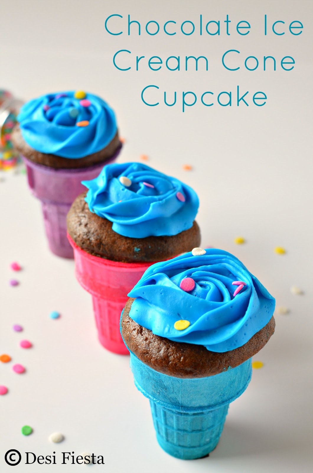 Chocolate Ice Cream Cone Cupcake Cake In a Cone Recipe Desi Fiesta