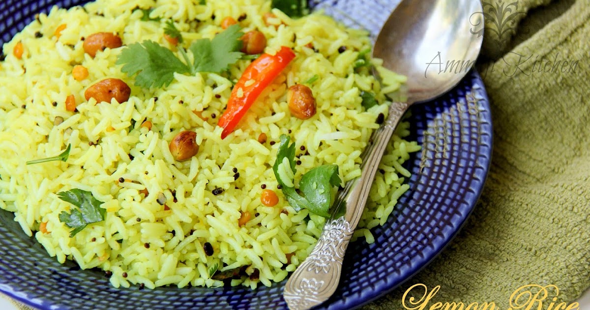 Nimmakaya Pulihora Lemon Rice Indian Food Recipes Ammaji Kitchen