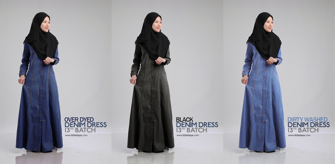 Little Ilsya Muslimah Attire Online Store Denim Dress 13th Batch