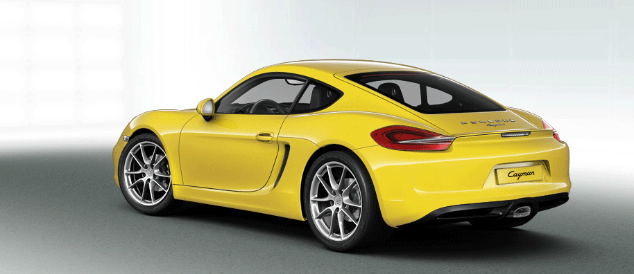 Rear side Comparison GIF between Porsche Cayman and Porsche Cayman GTS