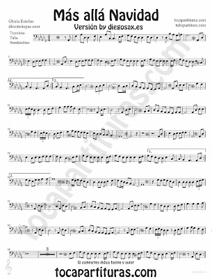 Tubescore Beyond by Gloria Estefan sheet music for Trombone, Tube and Euphonium Christmas Carol Music Score Mas alla