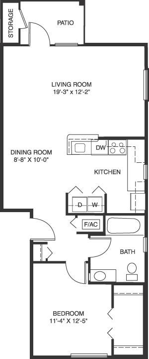 2 Bedroom 2 Bathroom Apartment Plans