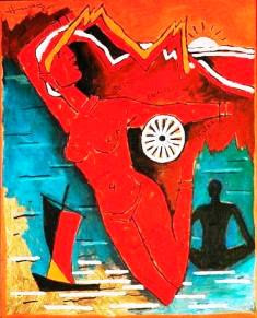 Top 10 Most Controversial Paintings Of M.F Hussain M.F Hussain painting4