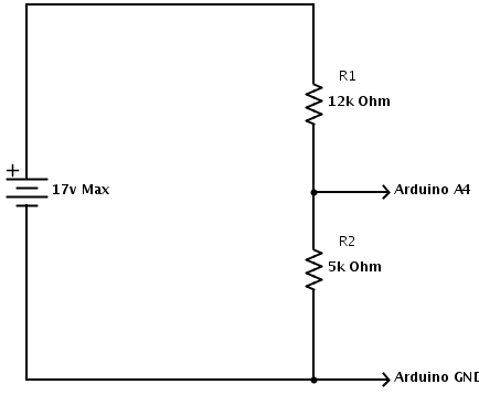 monitor battery voltage arduino