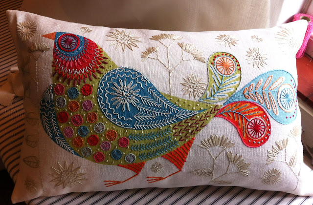 BLUEBIRD CUSHION made into panel 30 x 50 cm BLUEBIRD CUSHION made into panel 30 x 50 cm