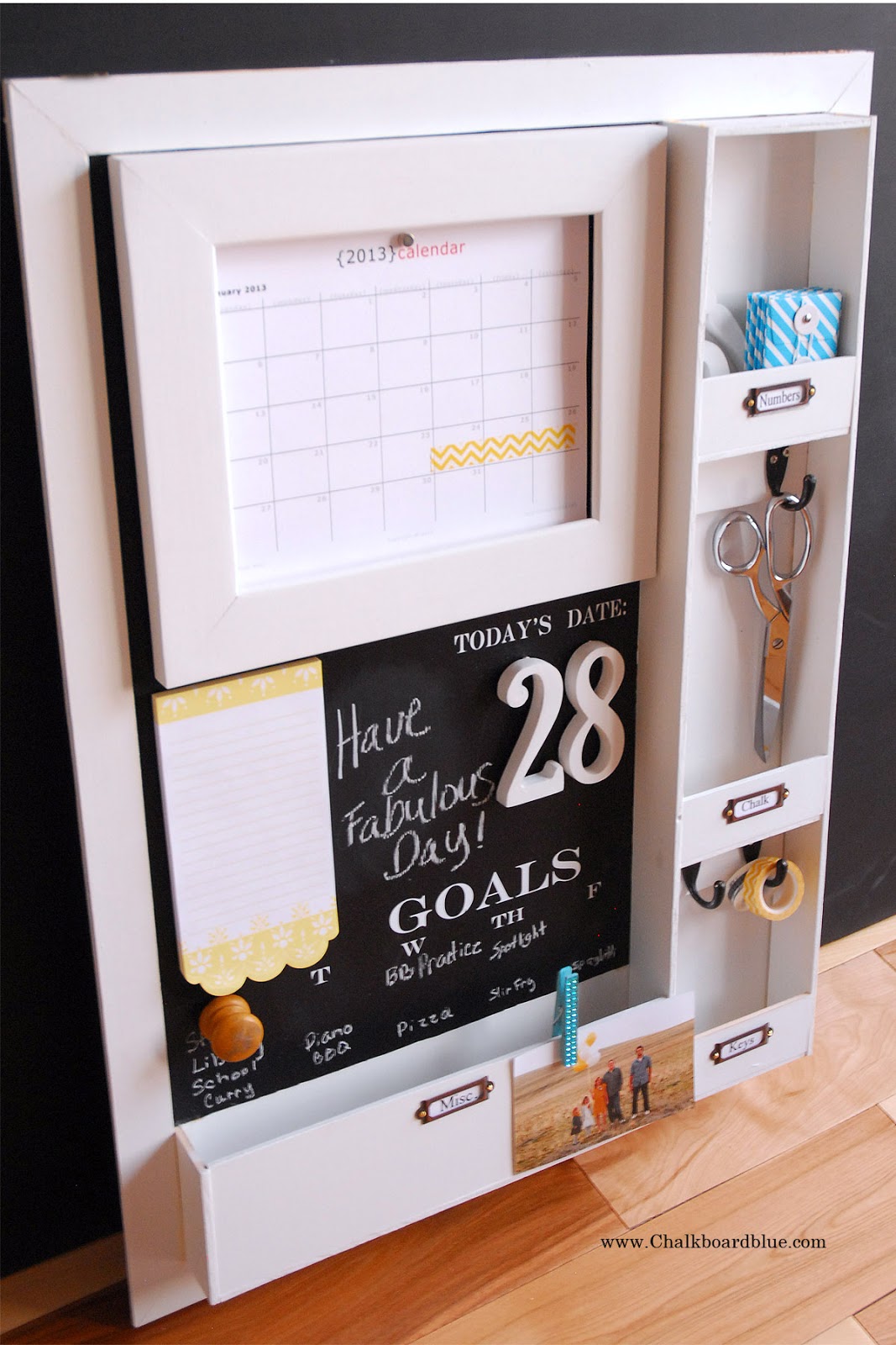 {DIY message center with chalkboard blue} Simply Kierste Design Co.