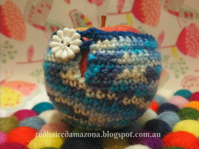 Polar Apple Cosy free pattern crochet red haired amazona
