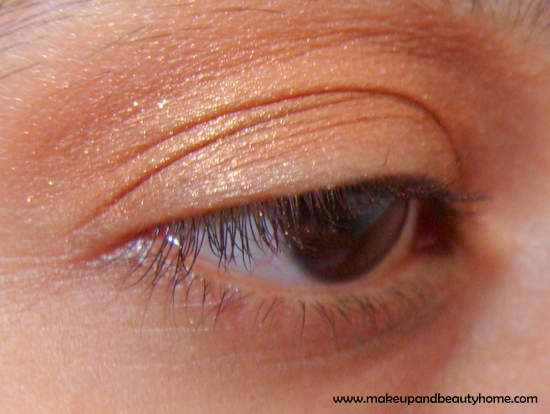 Shimmery Peach Faded Kajal Eye Makeup Look ~ Step by Step Photo Tutorial 