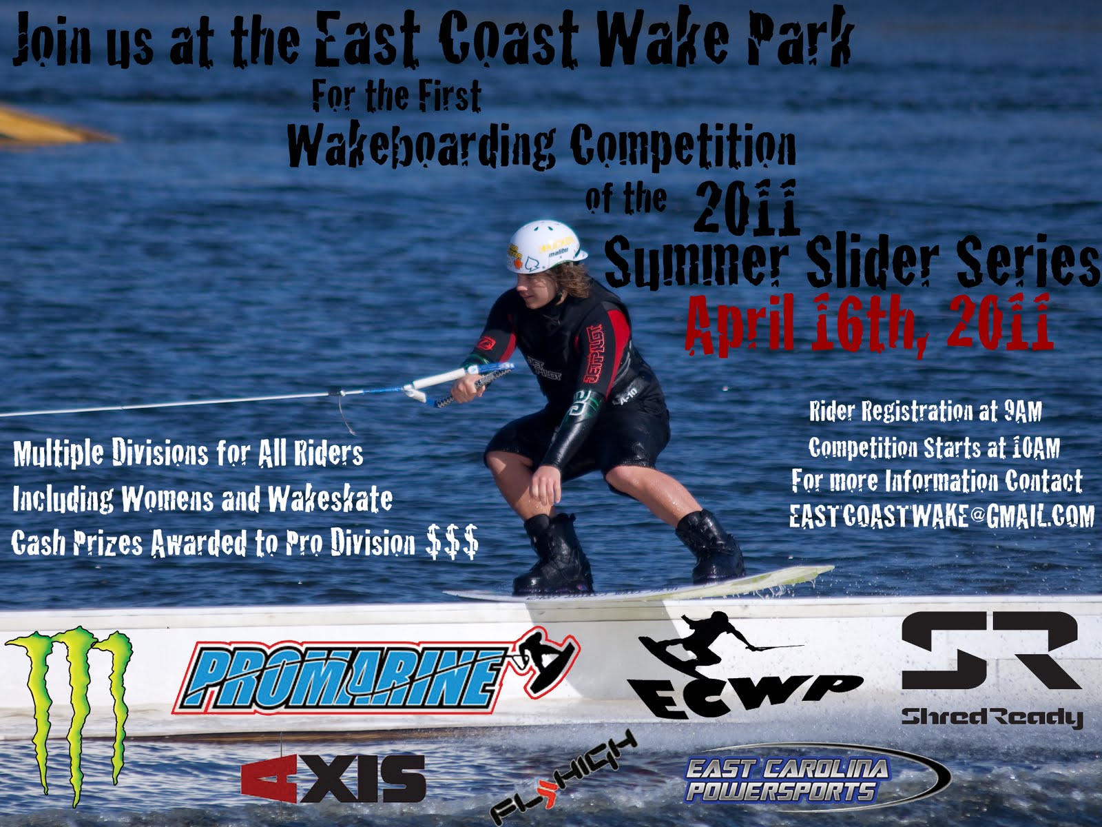 East Coast Wake Park ECWP Wakeboard Competition April 16th
