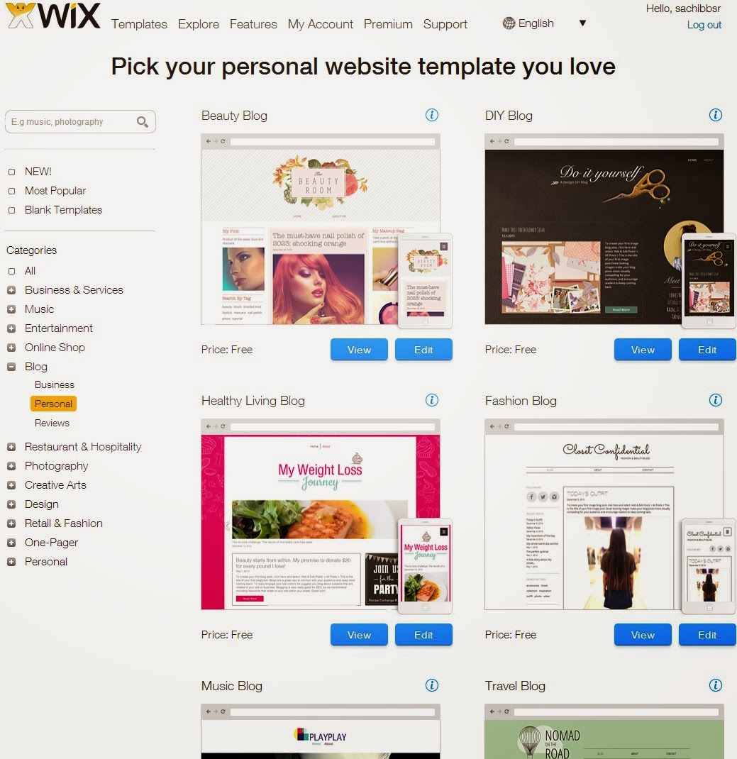 Create Free sites With Wix