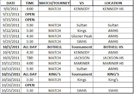 JVC Schedule 2011