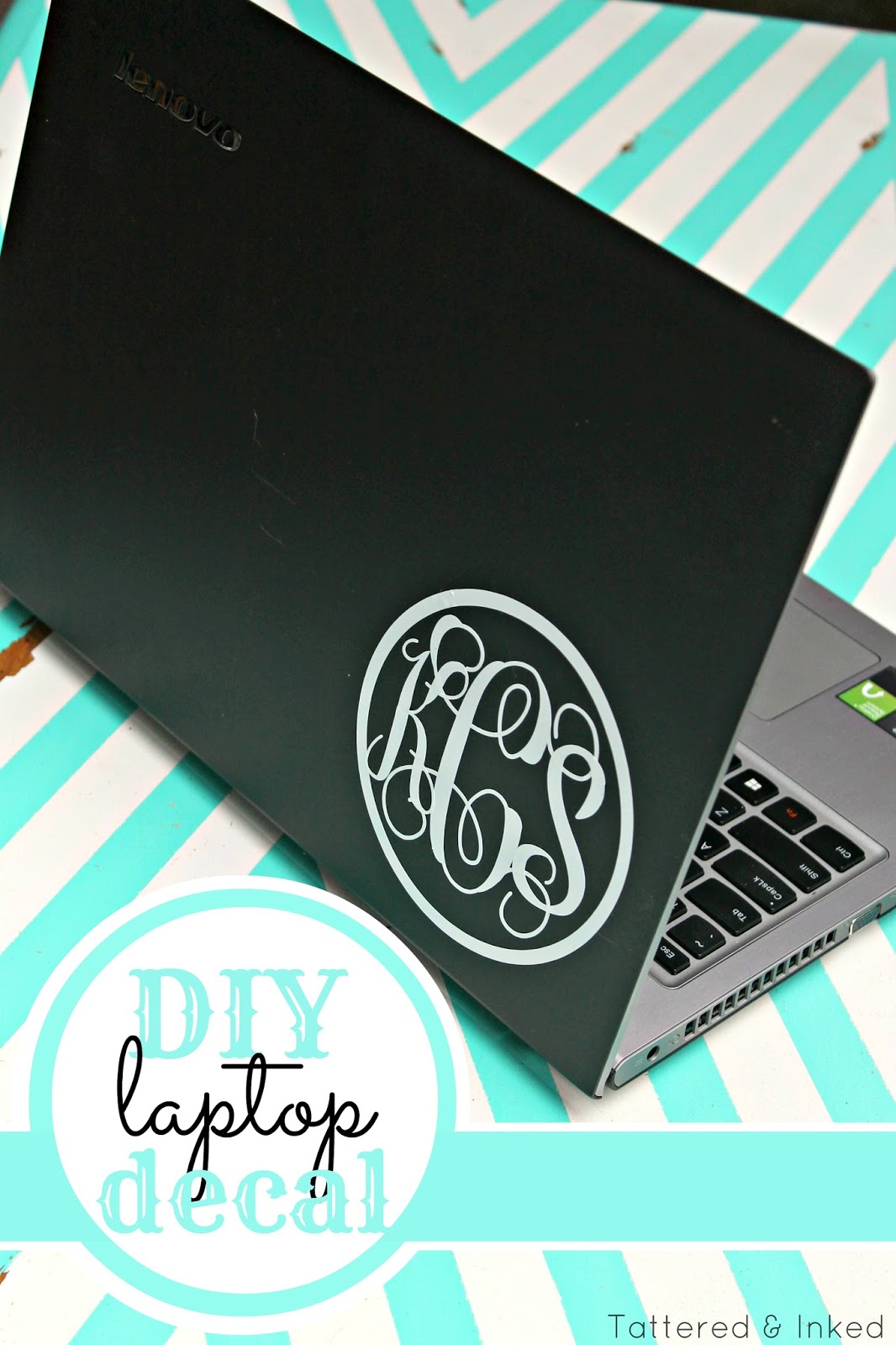 Tattered and Inked DIY Laptop Decal {My First Silhouette Project!!}