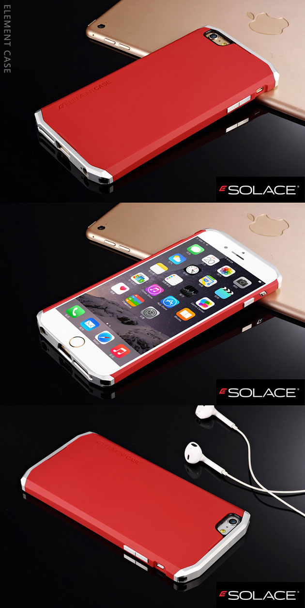 เคส iPhone 6/6s รุ่น Element122001 : สีแดงขอบเงิน
