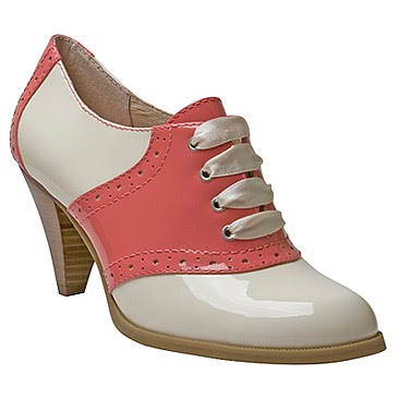 saddle bass shoes lady pink cream american leather patent