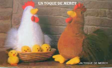 Un toque de mercy: gallina con patrones.....se puede hacer en tela ...