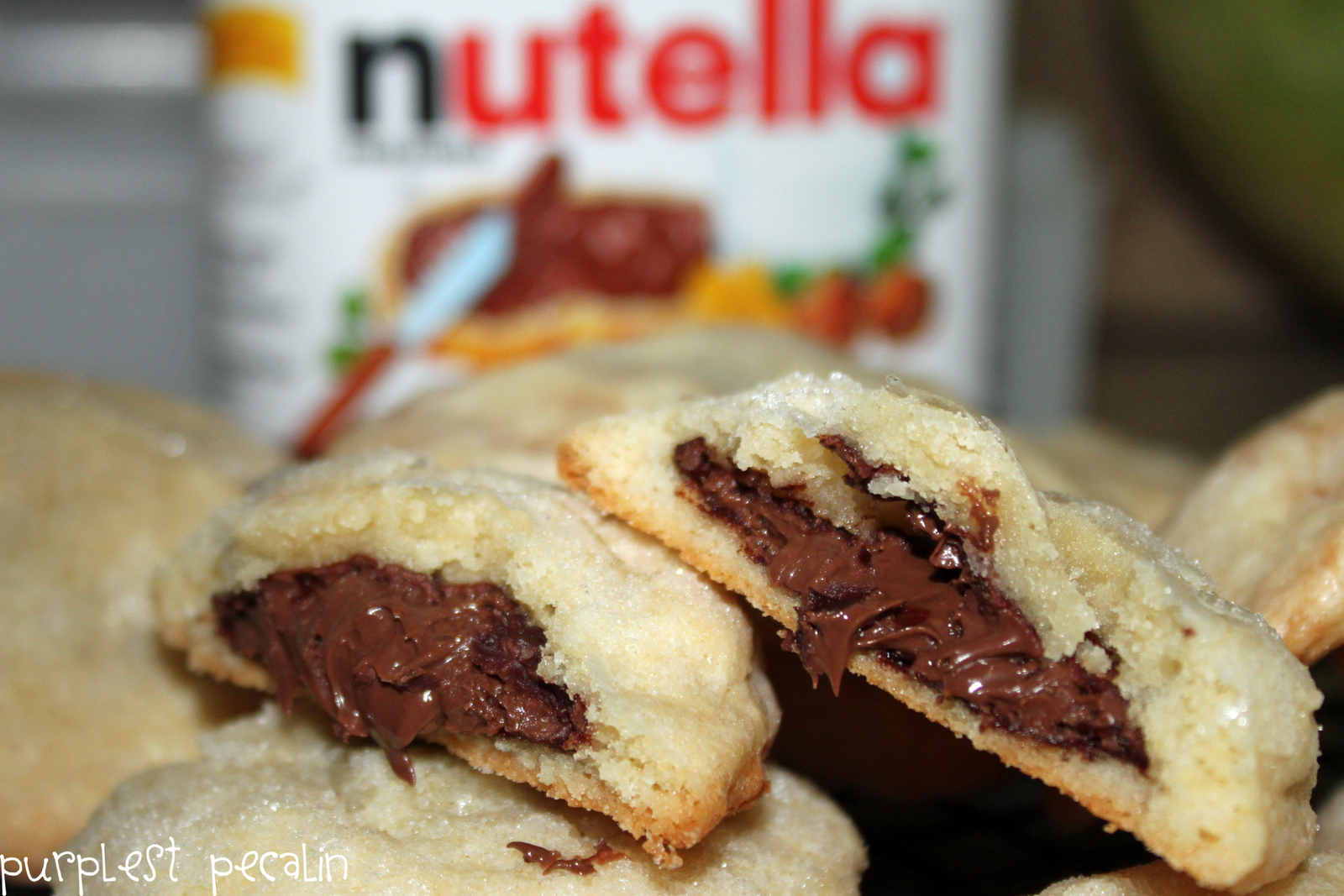 Purplest Pecalin Nutella Stuffed Sugar Cookies