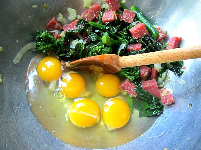 Kale, Broccoli & Salami Frittata