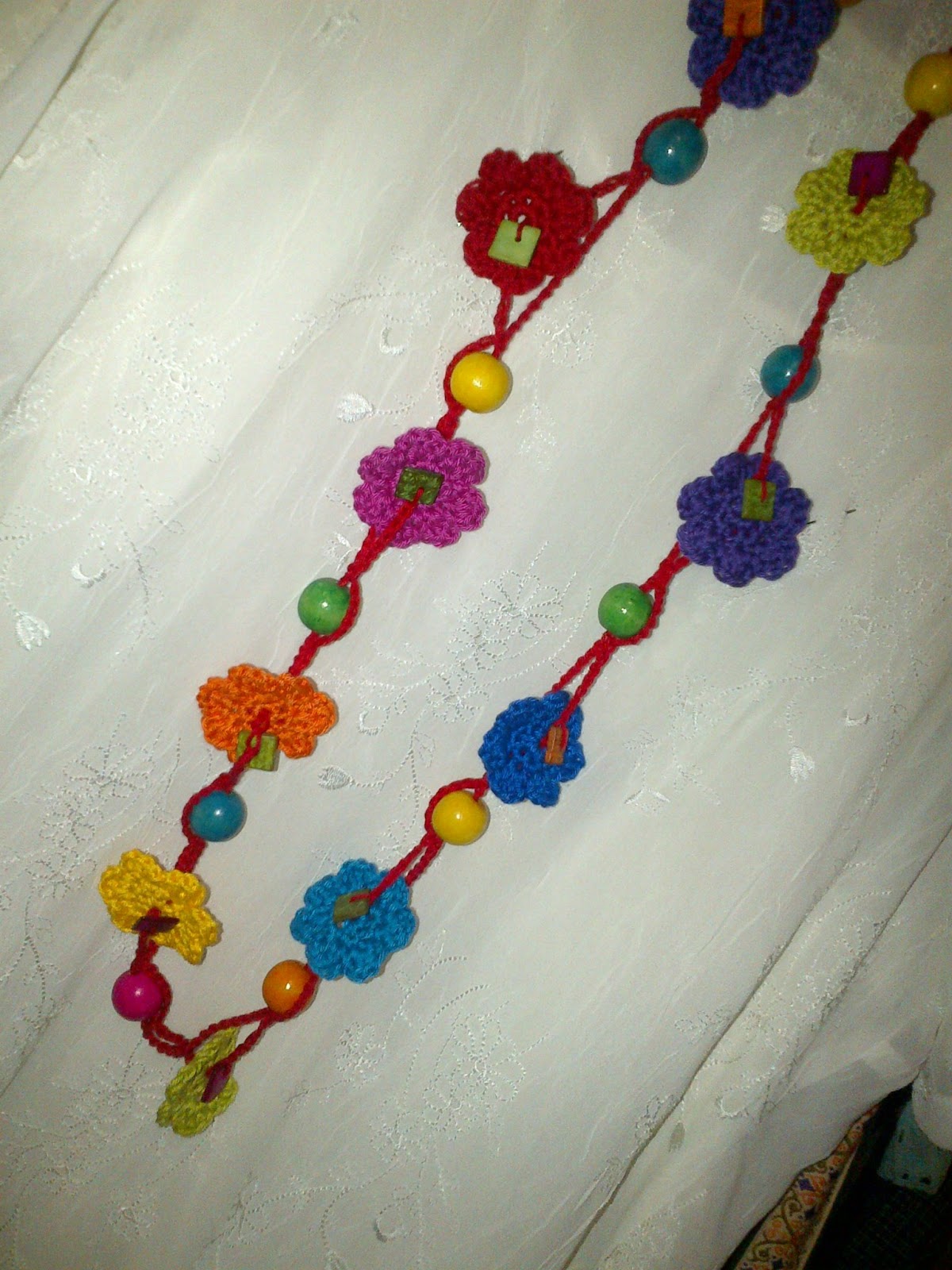 NEW FREE CROCHET PATTERN FLOWER NECKLACE Crochet
