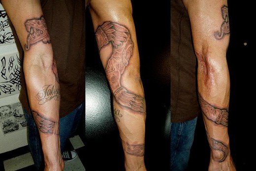 Snake and Rose Tattoo Leg - wide 3