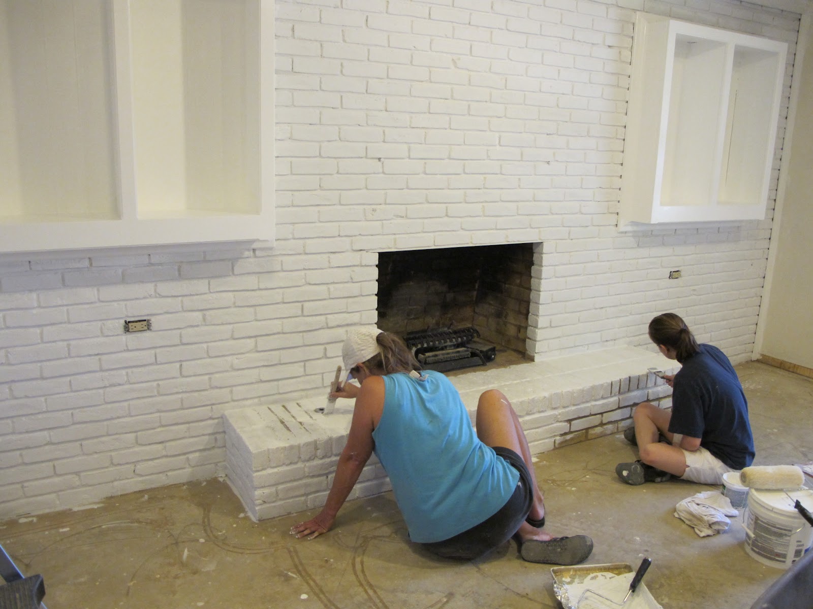 How to cut crown molding for kitchen cabinets Painted the fireplace brick with a paint spray gun