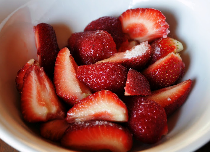 A LA GRAHAM BALSAMIC MACERATED STRAWBERRIES AND BASIL