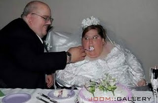 Fat People Pics Bride Finishing The Wedding Cake