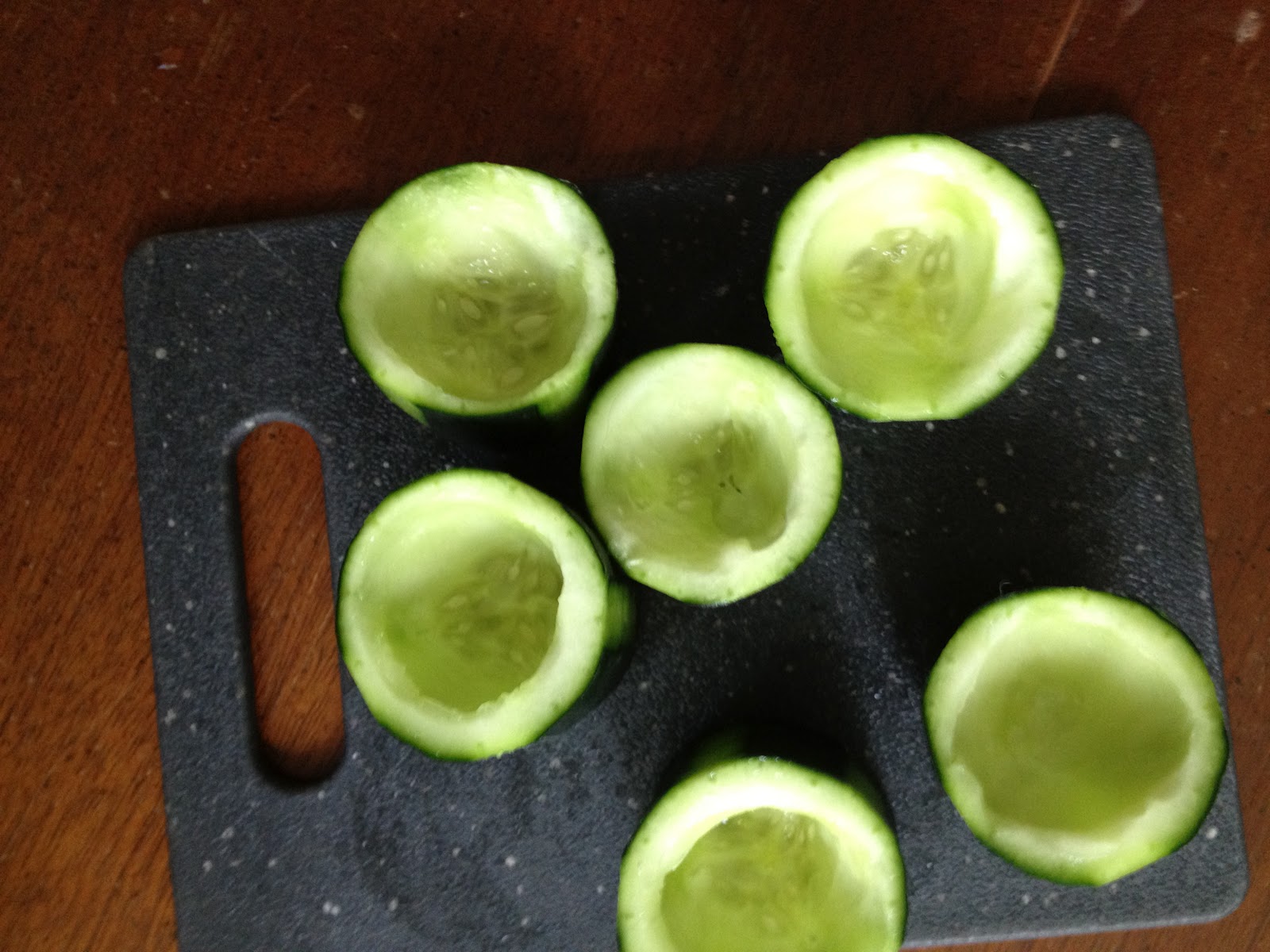 Sweetly Free Cucumber Cups stuffed with Sun Dried Tomato Paté and
