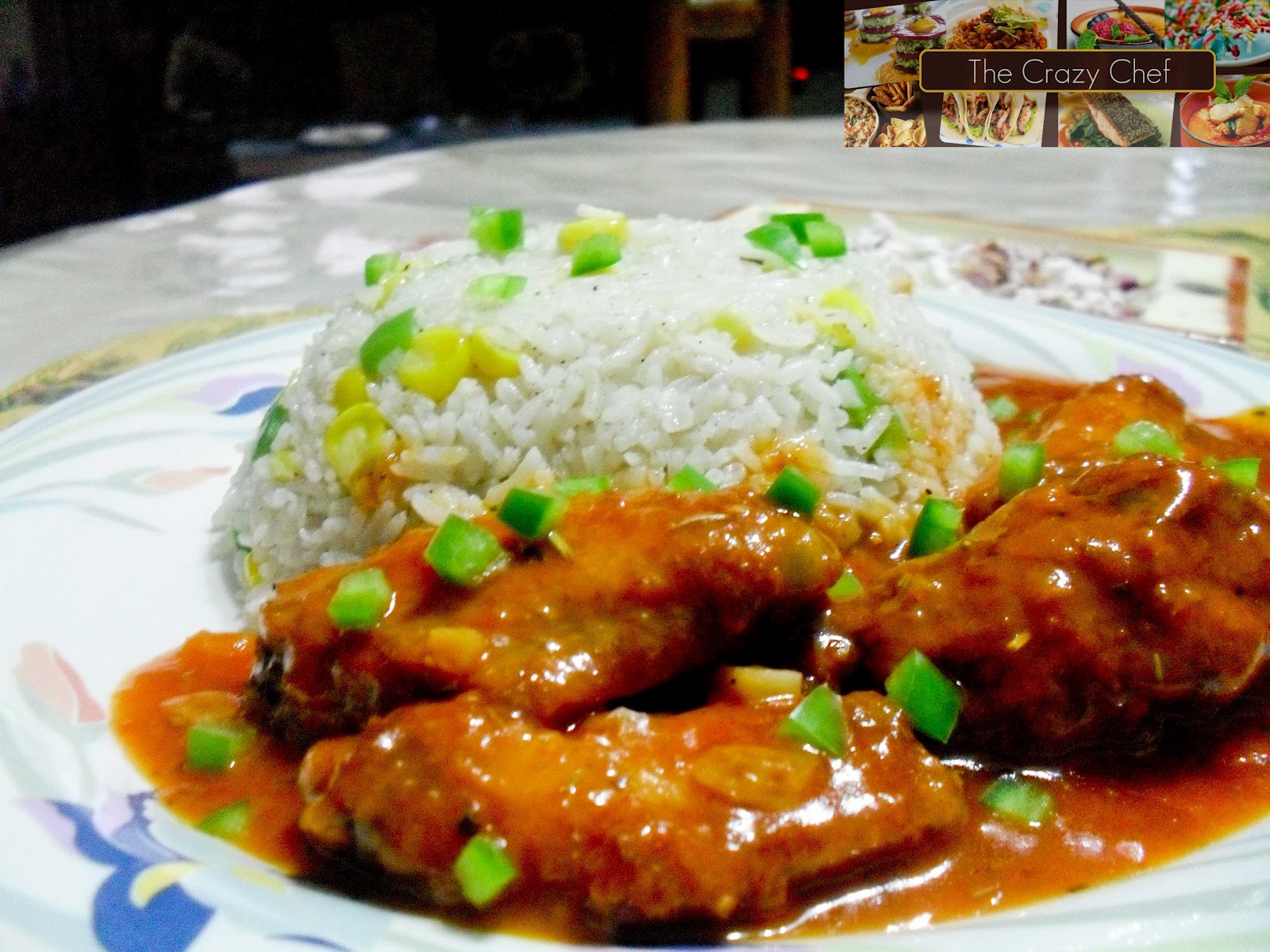 The Crazy Chef Chicken Wings with Corn Fried Rice