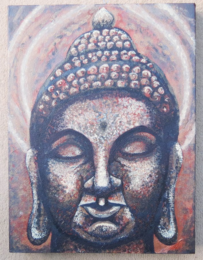 artycraftythings A portrait of Buddha. How to paint Buddha step by step.