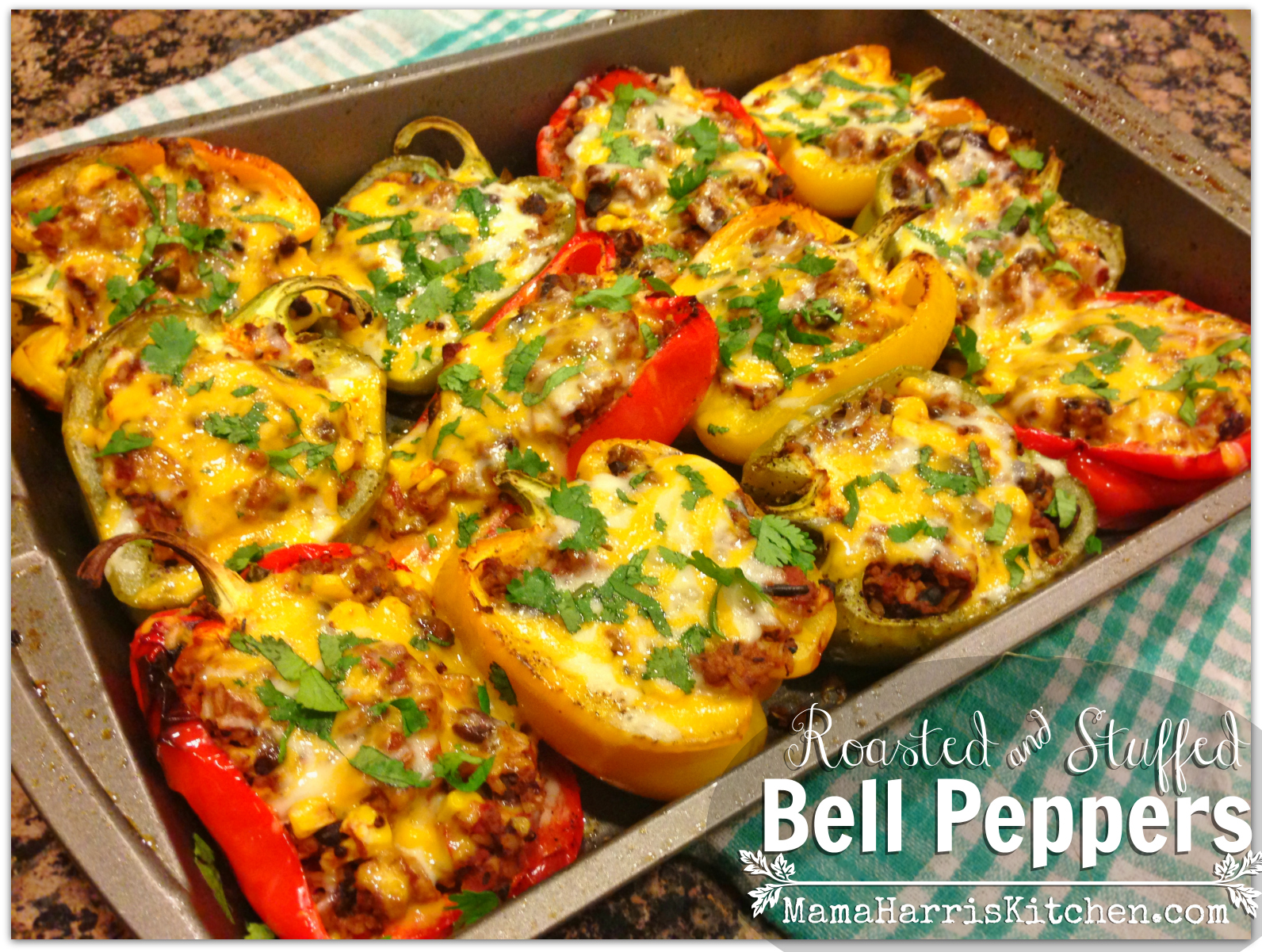 Roasted & Stuffed Bell Peppers Mama Harris' Kitchen