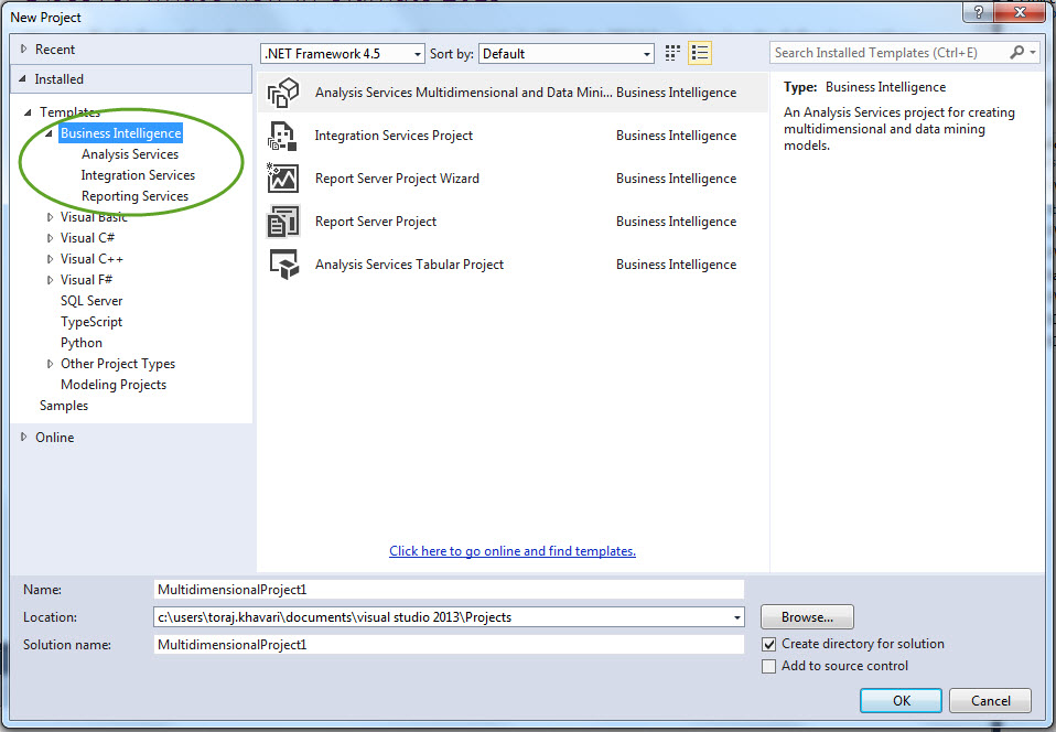 business intelligence for visual studio 2012