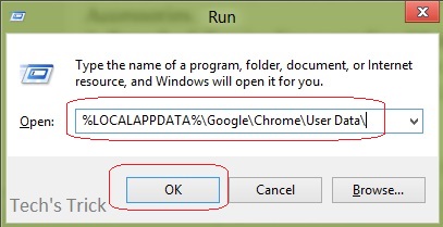 Reset Google Chrome Settings in Windows 8/7/Vista/XP  Run+localappdata