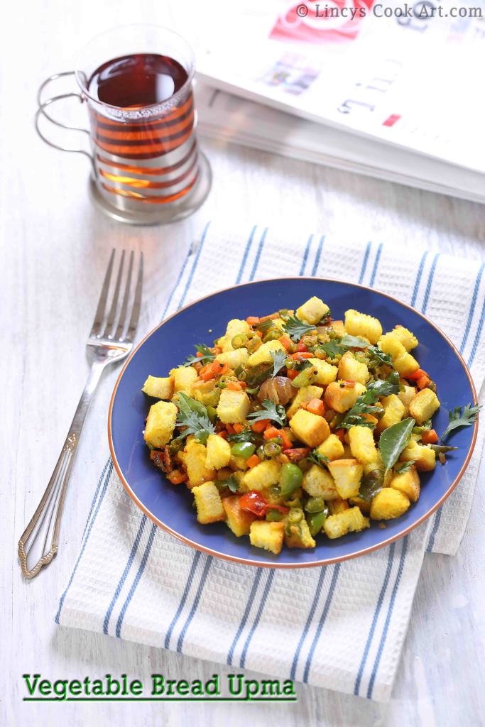 Vegetable Bread Upma Breakfast Recipes Lincy's Cook Art