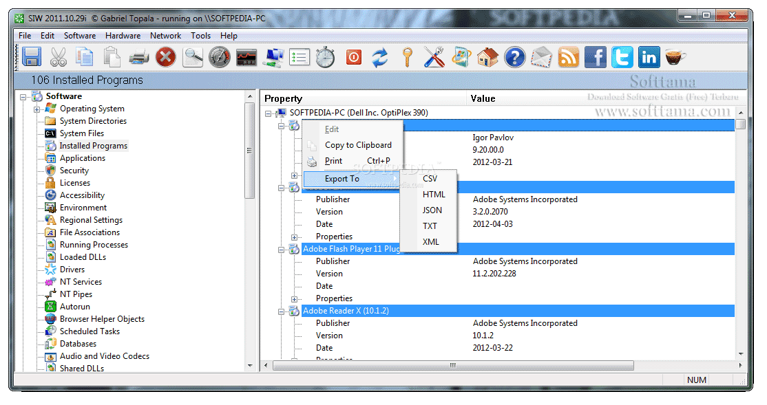 Screenshot software SIW 2011.10.29m Screenshot software SIW 2011.10.29m