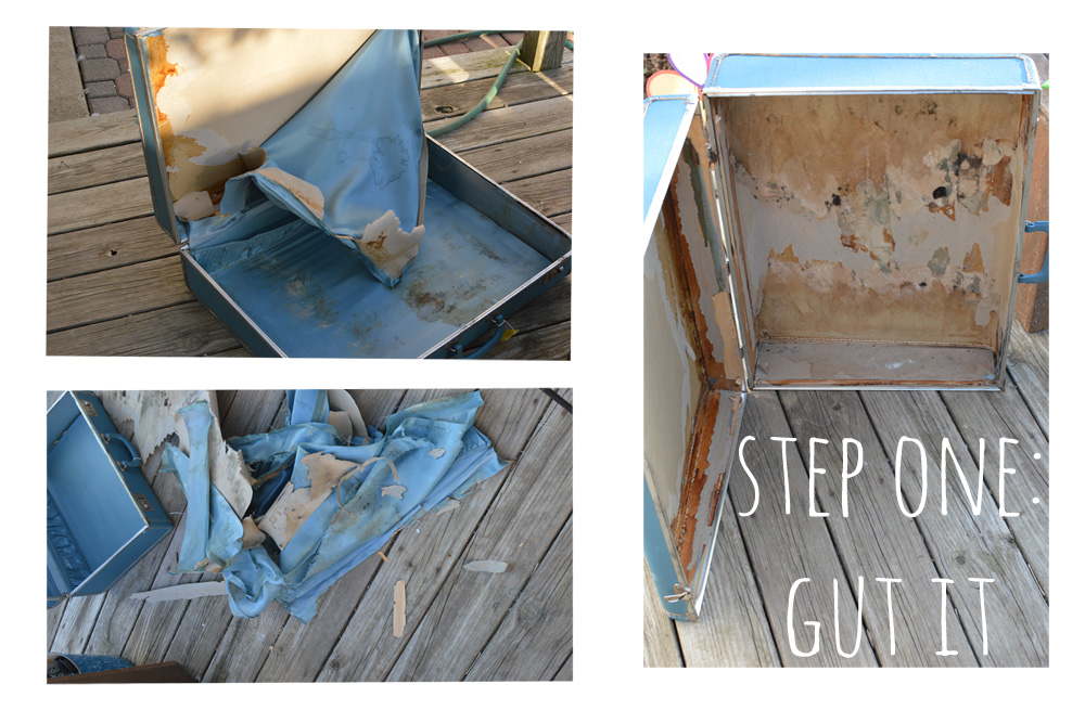 Run 2 the Wild DIY REDO Old Suitcase to Shelf Display
