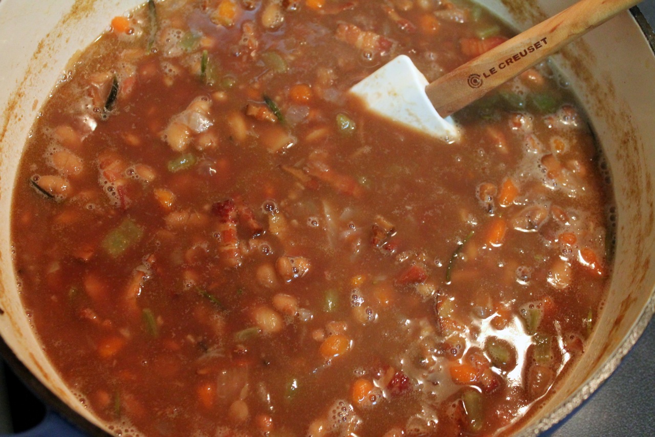 Cook In / Dine Out Smoky Pinto Bean, Red Wine and Bacon Soup