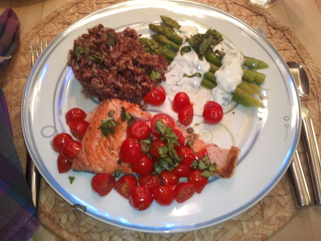 Pan-roasted Salmon and Tomatoes