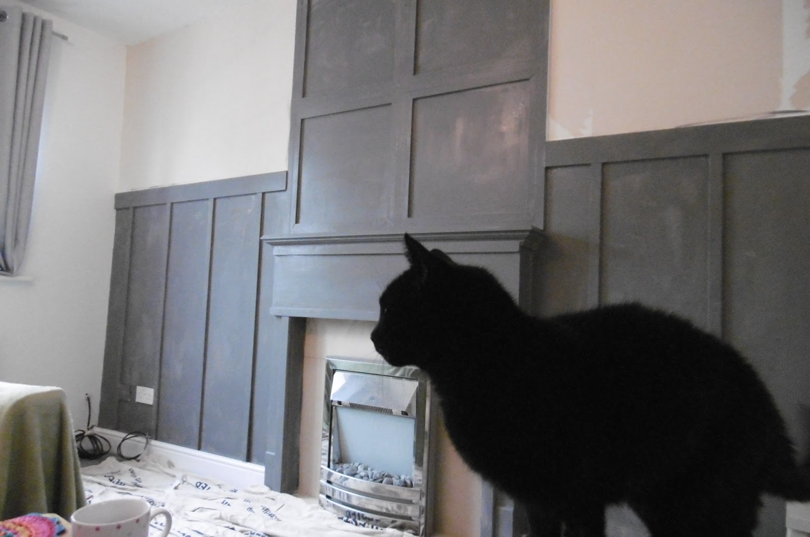 Susan Pinner Dulux in Urban Obsession, first coat on...