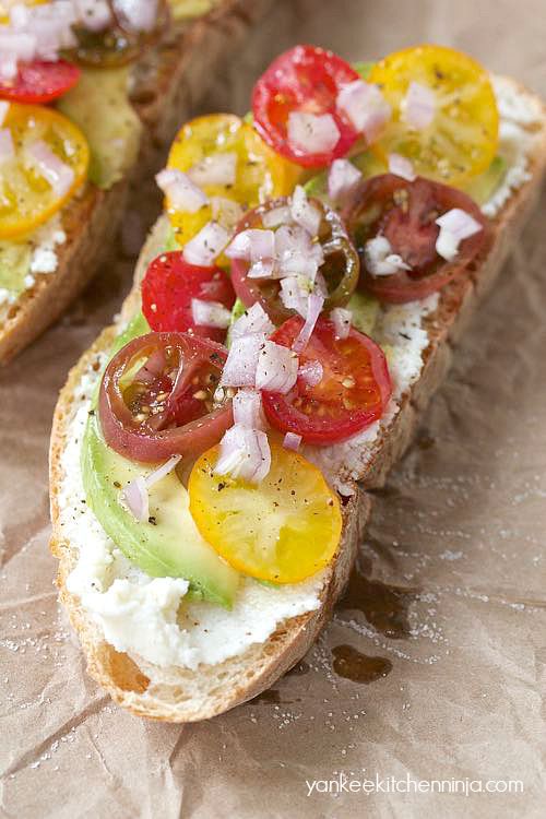 Tomato and ricotta summer sandwich Yankee Kitchen Ninja