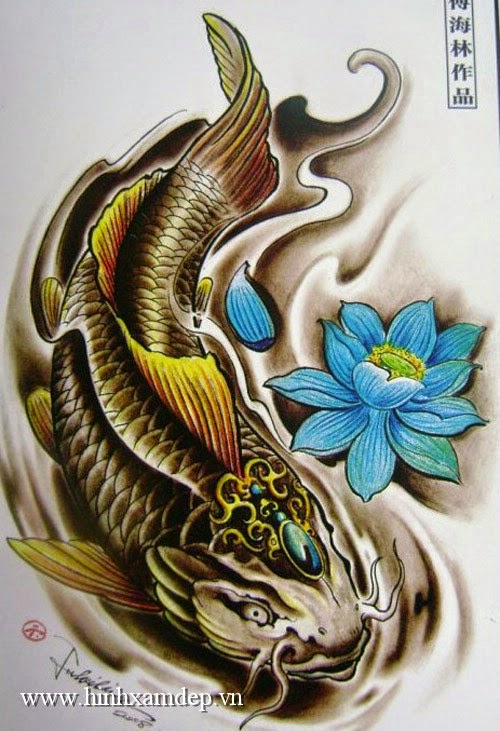 Hình xăm cá chép đẹp - 16