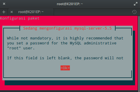 Instal MySQL dan phpMyAdmin : Konfigurasi MySQL (OK) Instal MySQL dan phpMyAdmin : Konfigurasi MySQL (OK)