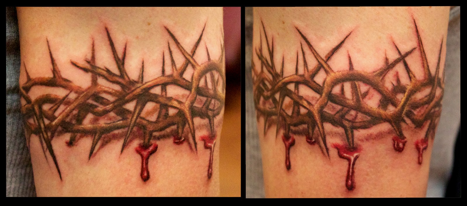 Arrows And Embers Custom Tattooing: Crown of Thorns Blood Drip Armband