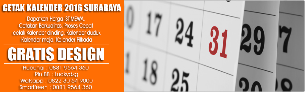 Cetak Kalender 2016 Surabaya
